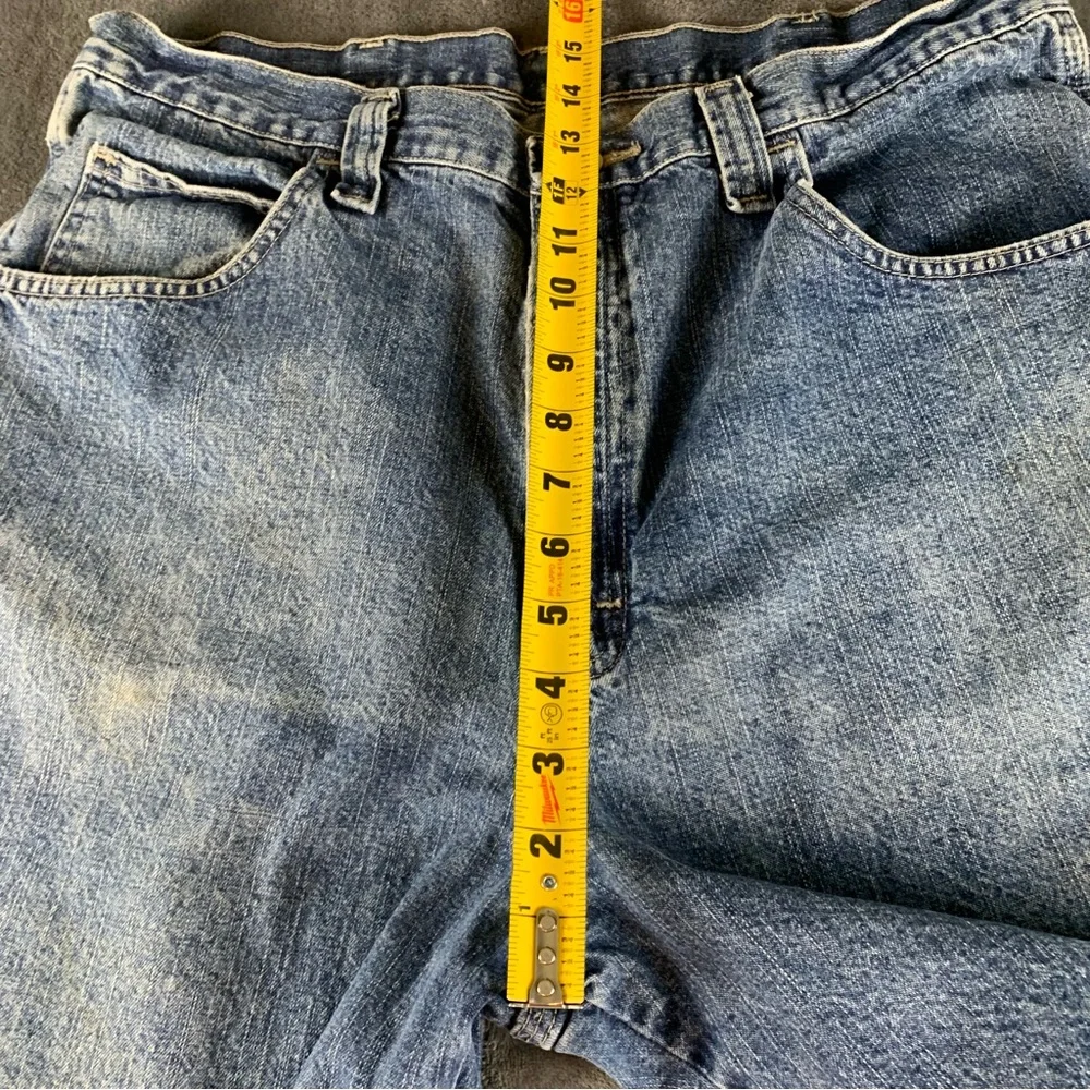 Vtg Wrangler Medium Wash Denim‎ Jort Shorts Relaxed Baggy Carpenter Mens Size 36